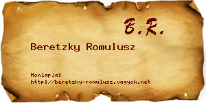 Beretzky Romulusz névjegykártya